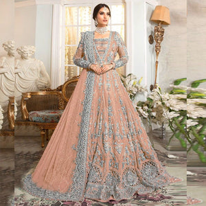 Pakstani Mirror Work Semi-Stitched Gown With Embroided Dupatta for Party Wear