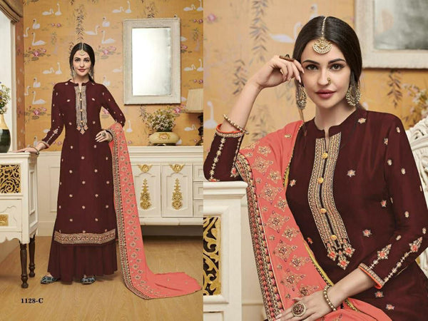 Semi-Stitched Party Wear  Plazzo Suit With Heavy Georgette Dupatta For Women