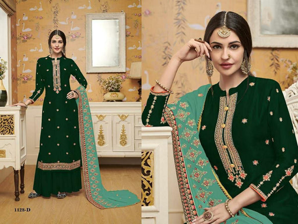 Semi-Stitched Party Wear  Plazzo Suit With Heavy Georgette Dupatta For Women