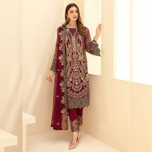 {Semi Stitched} Pakistani Heavy Georgette with Heavy Embroidery work with sequence suit.