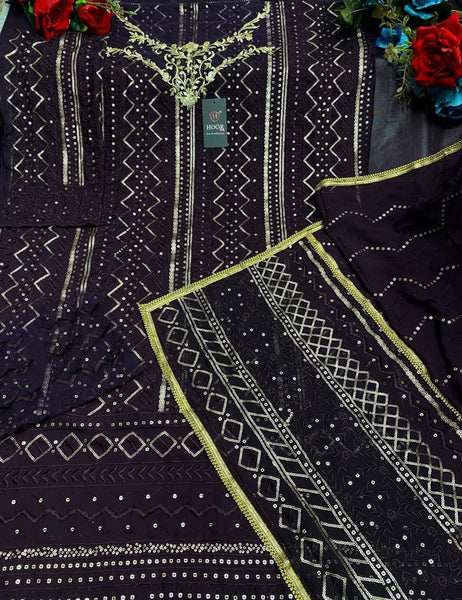 {Semi Stitched} Pakistani Heavy Georgette With Embroidery Work (Sequence) Suit