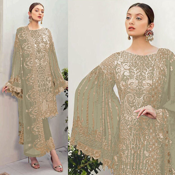 Semi Stitched Heavy Georgette Suit With Embroidery Stone Workand