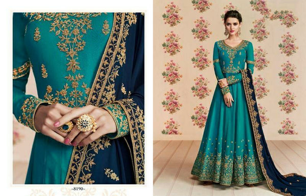 Semi-Stitched Heavy Georgette Suit With Embrodery and Diamond Stone Work