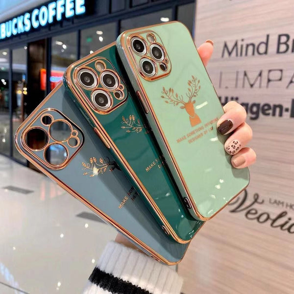 Soft Flexible Sea Green  Back Case Cover with Rose Gold Edgings and Camera Protection