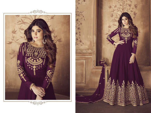 {Semi Stitched} Heavy Beautifull Embroidery Real Fox Georgette