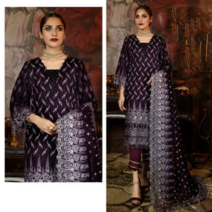 {Unstitched  Stitched} Beautiful Heavy Embroidery suit with Butterfly Net Embroidery Dupatta