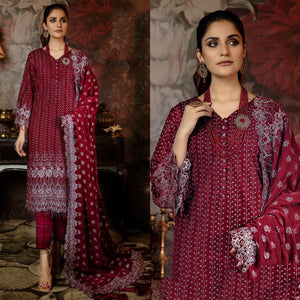 {Unstitched  Stitched} Beautiful Heavy Embroidery suit with Butterfly Net Embroidery Dupatta