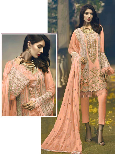 {Semi-Stitched} Beautiful Heavy Pakistani Fox Georgette Suit