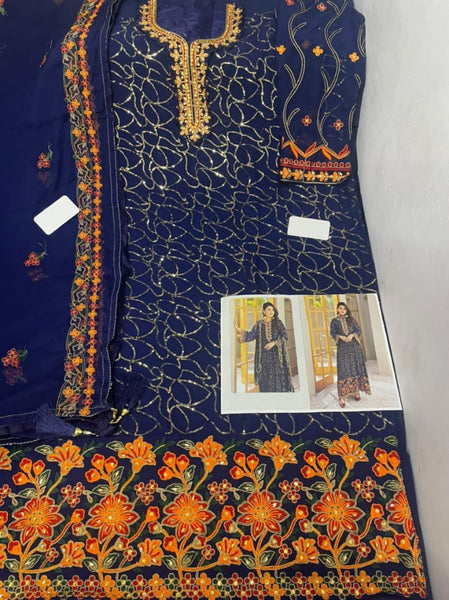 {Semi-Stitched} Heavy Beautiful Pakistani Georgette suit