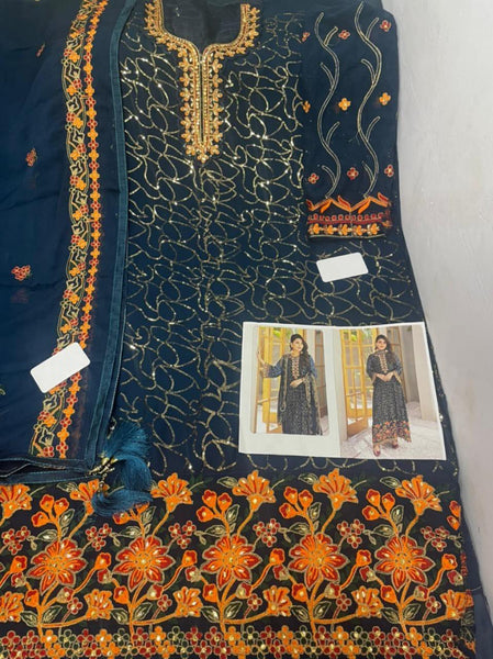 {Semi-Stitched} Heavy Beautiful Pakistani Georgette suit