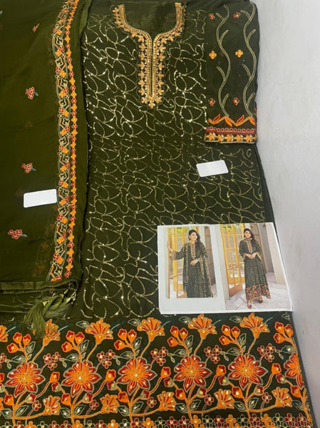 {Semi-Stitched} Heavy Beautiful Georgette Pakistani suit