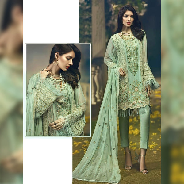 {Semi-Stitched} Beautiful Heavy Pakistani Fox Georgette Suit