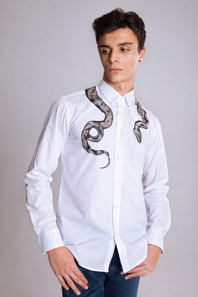 Premium Printed Cotton Sation Fabric Shirts For Men - Snake Print