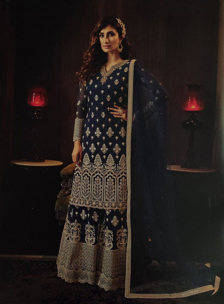 {SEMI-STITCHED} FAUX GEORGETTE HEAVY EMBROIDERERY WORK SUIT