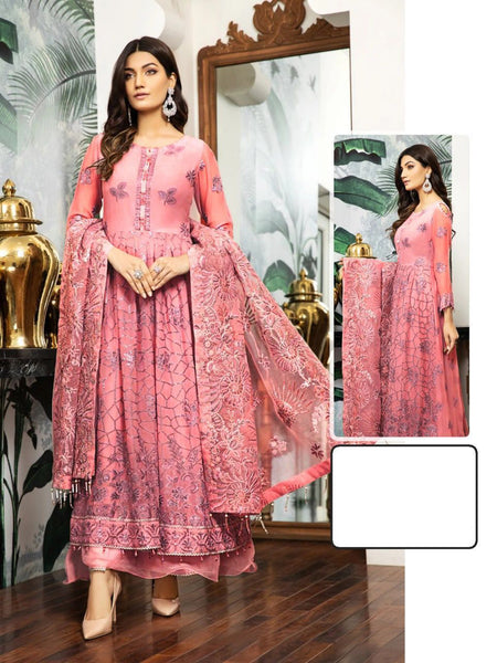 Butterfly Net With Embroidery + Siqunce Work + Stone Work (Front + Back Work) Suit
