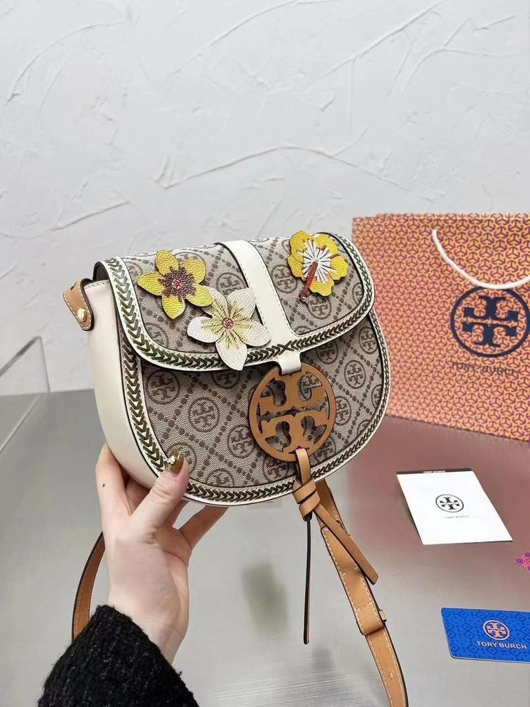 Tory Burch T Monogram Jacquard Moon Crossbody Bag