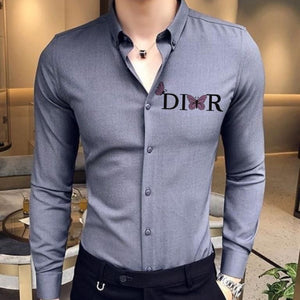 Luxury Brand Cotton Satin Fabric Shirt For Men