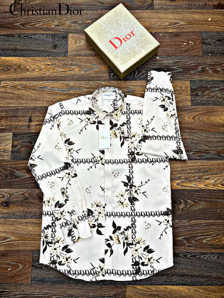Printed Cotton Satin Fabric Shirt For Men