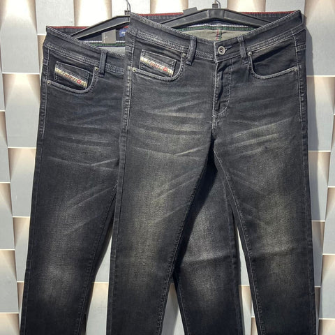 Luxury Dark Grey Denim Jeans For men