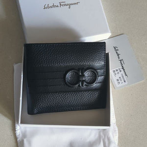 Premium Animalier Black Leather Bi-fold Men Wallet