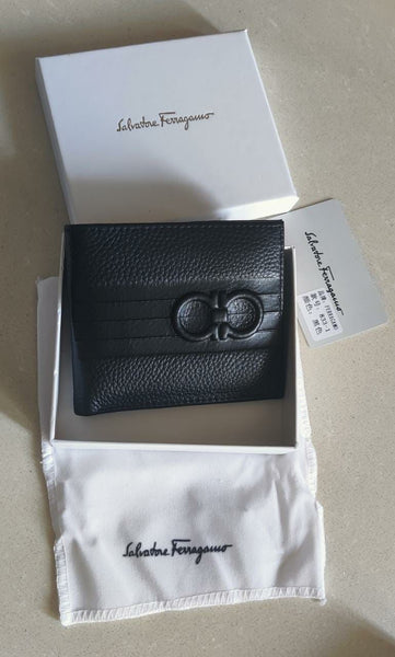 Premium Animalier Black Leather Bi-fold Men Wallet