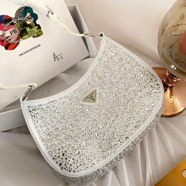 Cleo satin bag With Crystals
