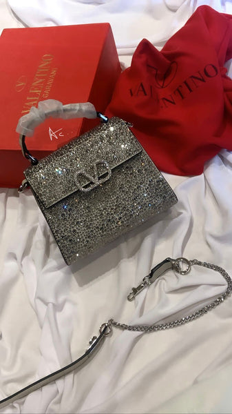 Luxury Crystal-Embellished Leather Tote Bag