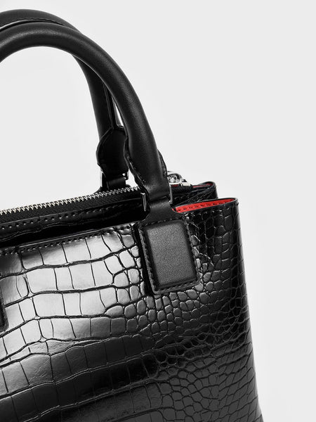 Luxury Croc-Effect Structured Bag