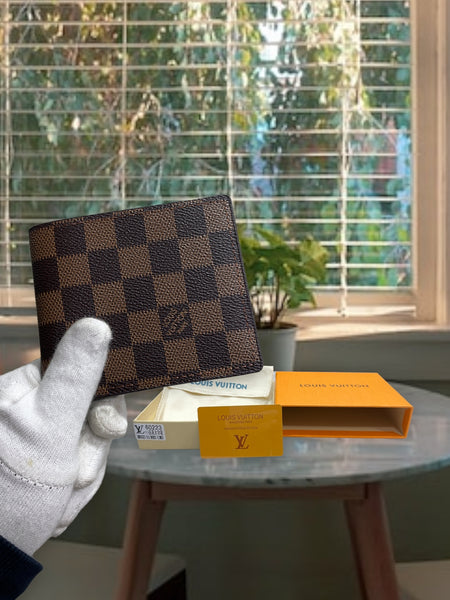 Checks Printed Leather Wallet
