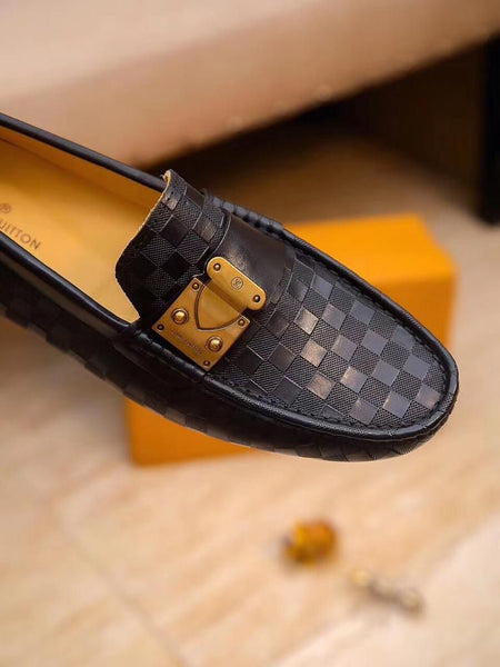 Checked Slip-On Flat Loafers