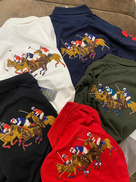 Slim Fit Triple-Pony Polo T-Shirt