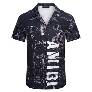 Logo-Print Short-Sleeve Silk Shirt