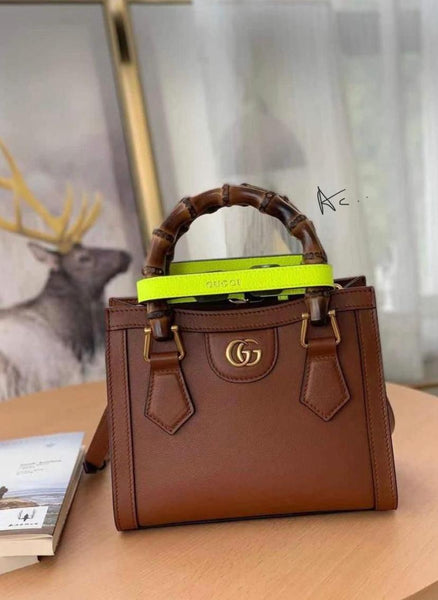 Diana Genuine Calf Leather Bag with Actual Wooden Handle