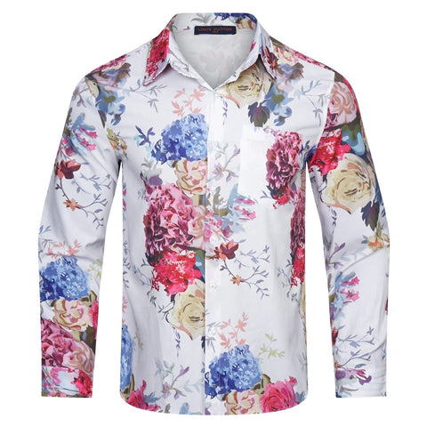 Floral Print Long Sleeve Shirts