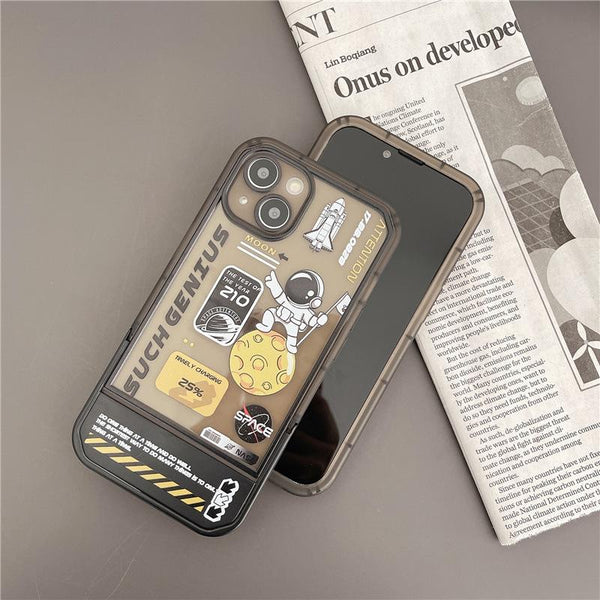 Astronaut Planet TPU Case Creative Invisible Stand Case for iPhone 11,12,13,13Pro,14,14Pro