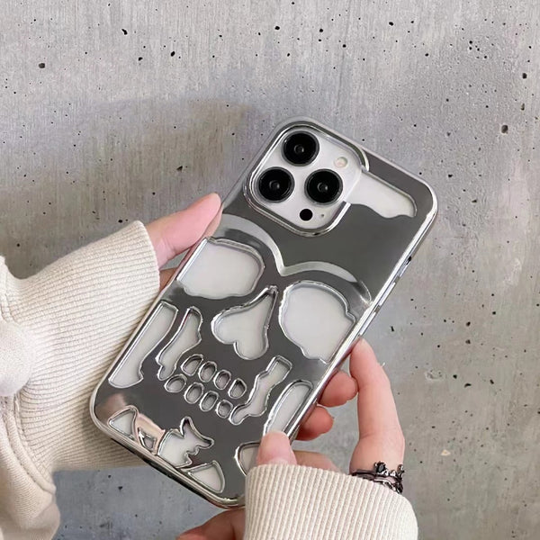 3D Electroplated Skull Case For iPhone 11, 12, 13 & 14 Series