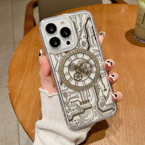 3D Mechanical Techno Aesthetics Design MagSafe Case With Airbag Anti Drop Impact Case for iPhone 11, 12, 13 & 14 Series