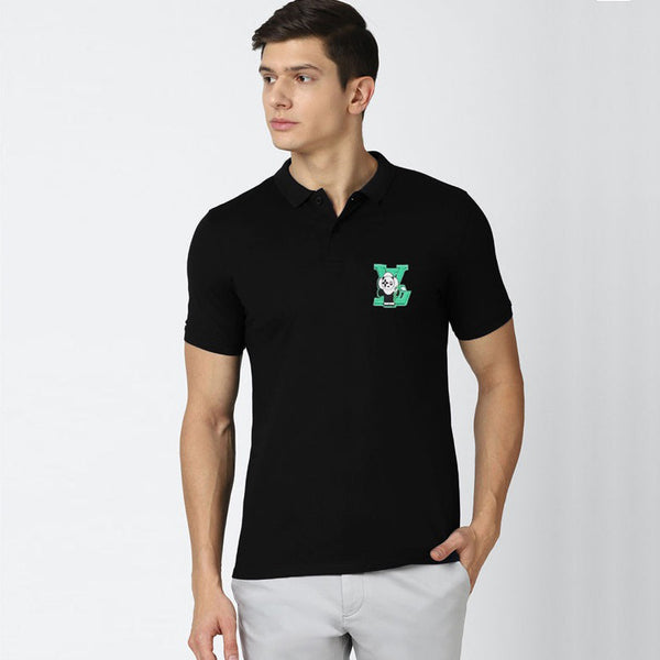 Imported Logo-Patch Cotton Polo T-Shirt