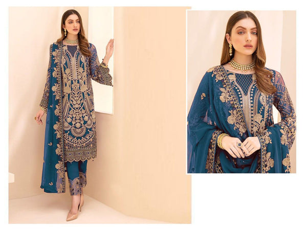 {Semi Stitched} Pakistani Heavy Georgette with Heavy Embroidery work with sequence suit.