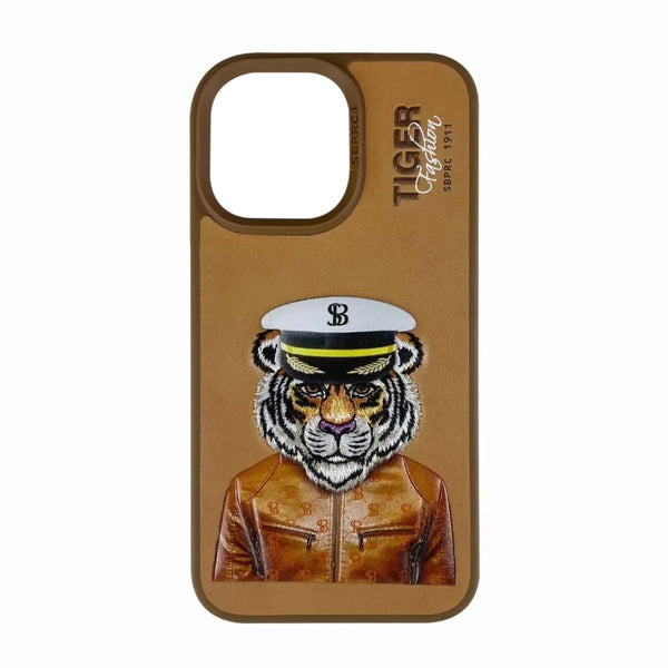 Santa Barbara Polo Club Fashion Tiger Leather Case for iPhone 14 Series