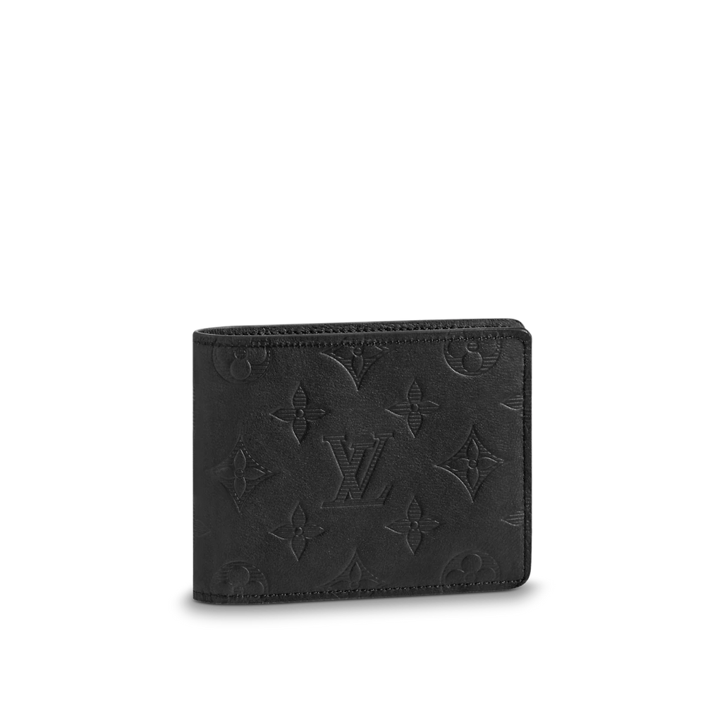 Louis Vuitton Black Monogram Shadow Calfskin Multiple Wallet
