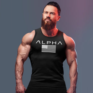 Alpha Printed Cotton Gym Tank Top