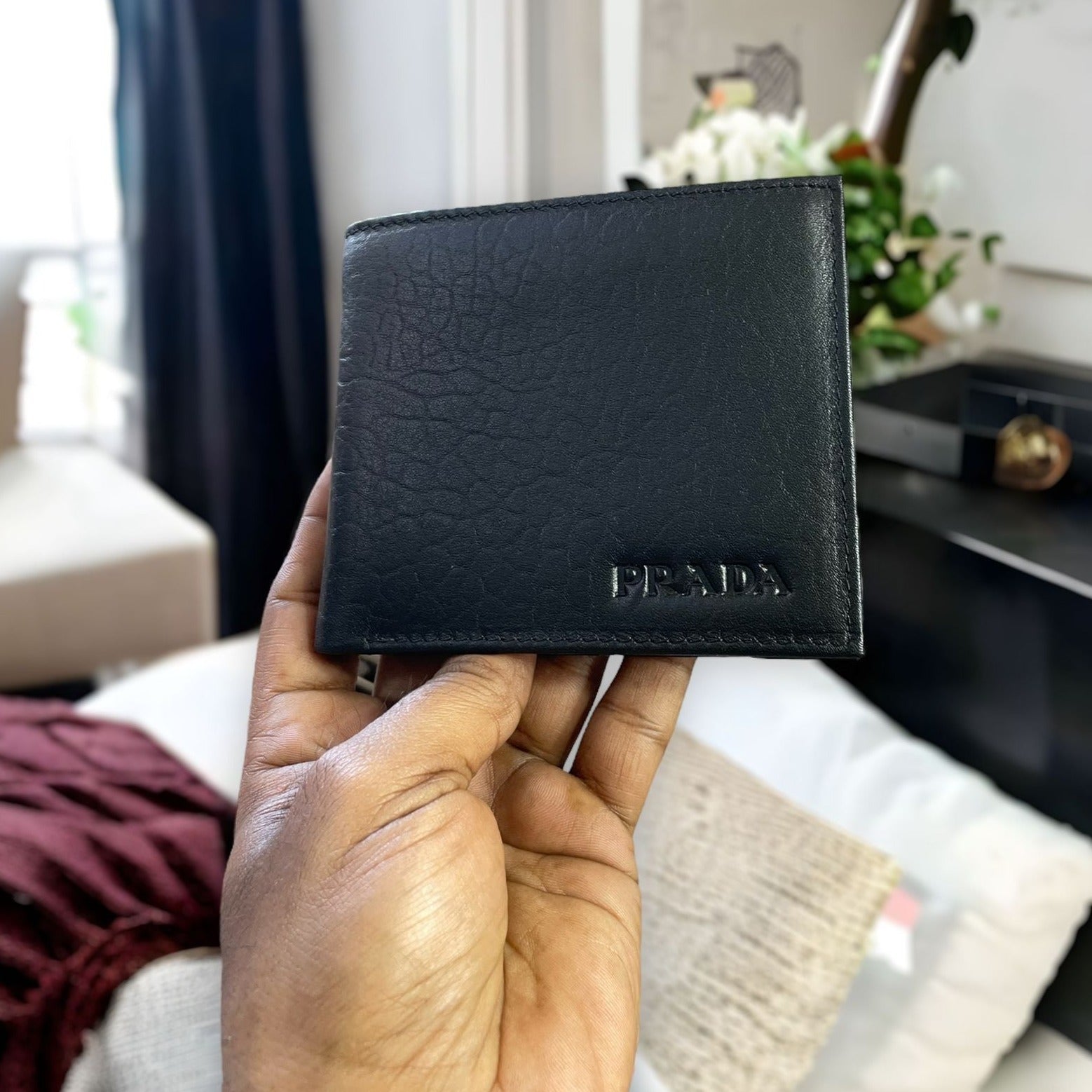 Premium Mens Wallet Black Leather Bi-Fold